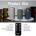 thumbnail image 4 of Rechargeable Flameless LED Pillar Candles–Luminous Real Wax Indoor Home Decor–Set of 3, Realistic Flickering LED Flame,Remote & Timer, USB-Rechargeable?Verdant & Ash Tones?, 4 of 5