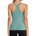 thumbnail image 3 of Attraco Women Solid Ribbed Workout Tank Tops Builting in Bra Tight Racerback Scoop Neck Sports Top, 3 of 8