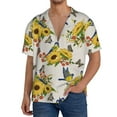 thumbnail image 2 of Disketp Men's Hawaiian Bird Sunflowers Print Shirts Button Down Holiday Beach Shirts-X-Large, 2 of 5