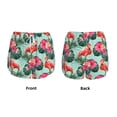thumbnail image 3 of Fuzoiu Palm Leaves Flamingo Print Women's Athletic Shorts, Double-Layer Running Shorts with Pocket,Women's Workout Shorts for Yoga, Gym, and Workouts-XX-Large, 3 of 7