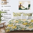 thumbnail image 5 of Summer Lemon Duvet Cover Set Full Size Yellow Flower Leaves Beige Soft Lightweight Comforter Covers 4 Piece Bedding Set with 1 Duvet Cover 1 Bed Sheet & 2 Pillow Shams, 5 of 8