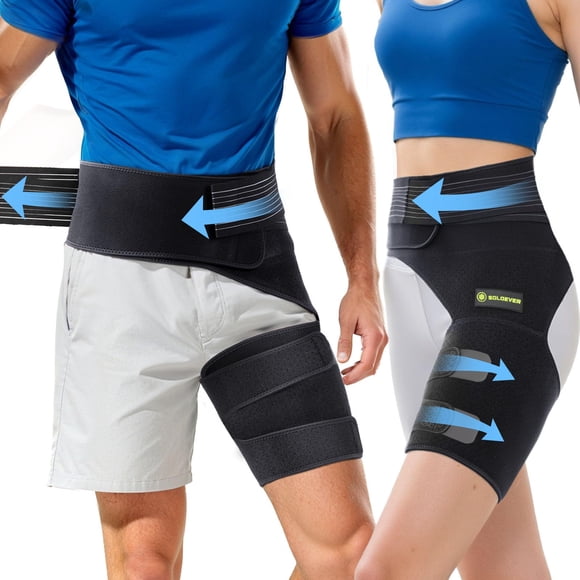 Faja de cadera SOLOEVER ajustable de compresión para alivio del dolor, lado izquierdo