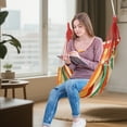 thumbnail image 5 of Blueek "Comfortable Indoor/Outdoor Hanging Chair, Portable Lazy Swing for College Dorms & Apartments, Multicolor Cotton Hammock Chair", 5 of 6