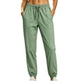 thumbnail image 2 of WIZUTIZ Women's Tapered Jogger Pants Elastic Waist Drawstring Side Pockets Athletic Sweatpants Workout Running Hiking Soft Stretchy Comfy Everyday, 2 of 6