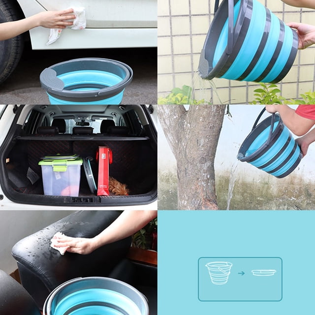 Klon Folding Bucket Portable Household Folding Bucket Outdoor Barbecue Fishing Portable Silicone Plastic Small Bucket