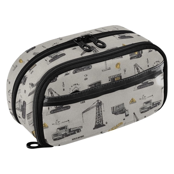 Large Pencil Pen Case Capacity PVC Pencil Pouch Makeup Bag for Women Man, TruckPrinted