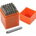 thumbnail image 1 of Juego de sellos de metal para estampar joyas, impresiones permanentes en metal, plástico, madera, cuero, perforaciones de letras y números de acero tratado térmicamente, juego de 36 piezas para, 1 of 5