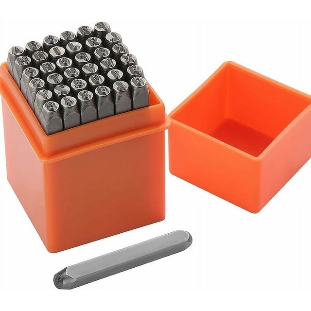 Juego de sellos de metal para estampar joyas, impresiones permanentes en metal, plástico, madera, cuero, perforaciones de letras y números de acero tratado térmicamente, juego de 36 piezas para