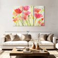 thumbnail image 2 of Elephant Stock Fluorescent Poppies Wall Art - Horizontal Multi Panel Canvas - Living Room Wall Decor - Floral And Botanical Multi Panel - Red And Pink Decor By Albena Hristova - 74" x 48", 2 of 4