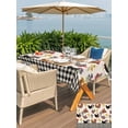 thumbnail image 5 of Outdoor Tablecloth with Umbrella Hole for Patio/Picnic/Party/Camping, Farmhouse Rooster Waterproof Table Cloth Rectangle Table Cover Washable, Vintage Watercolor Flowers Black Plaid (60"x 84"), 5 of 8
