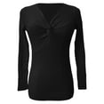 thumbnail image 4 of DuoJiaJ Solid Color Knit Collar Slim Fit Long Sleeve Pullover Sweater For Casual Wear And Everyday Basic Wardrobe Sweater Women Black M, 4 of 4