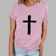 thumbnail image 2 of Camiseta Casual de Manga Corta de Cuello Redondo Impresa para las Mujeres, 95% Poliéster 5% Spandex Vintage Top Ligero para Diario, Fiesta Y Primavera Verano, 2 of 4