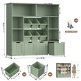 thumbnail image 7 of Hiphuta Large 4 Tier Kids Bookcase, Wood Toy Organizer of 6 Boxes & 4 Removable Drawers, Bookshelf for Kids Room Classroom, Green+Green Boxs, 7 of 7
