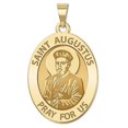 thumbnail image 2 of Picturesongold.Com Saint Augustus Oval Religious Medal Necklace Pendants - 1/2 x 2/3 inch Size of Dime, Solid 14K White Gold, 2 of 6