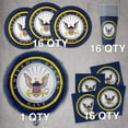 thumbnail image 3 of Havercamp Official U.S. Navy Party for 16 guests! Kit includes 16 ea. Lg. 9” Plates, Napkins & Cups and 1 - 18” Mylar Balloon in the Official U.S. Navy Crest., 3 of 8