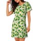 thumbnail image 2 of Fotbe Cartoon Frogs Bata de Dormir para Mujer con Estampado, Camisón de Algodón de Manga Corta, Ropa de Dormir Casual, 2 of 6