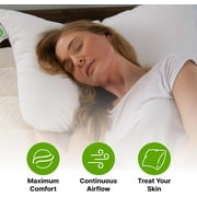 GhostBed Faux Down Pillow - Down Alternative with Breathable, Cool Microfiber Gel - Standard Size