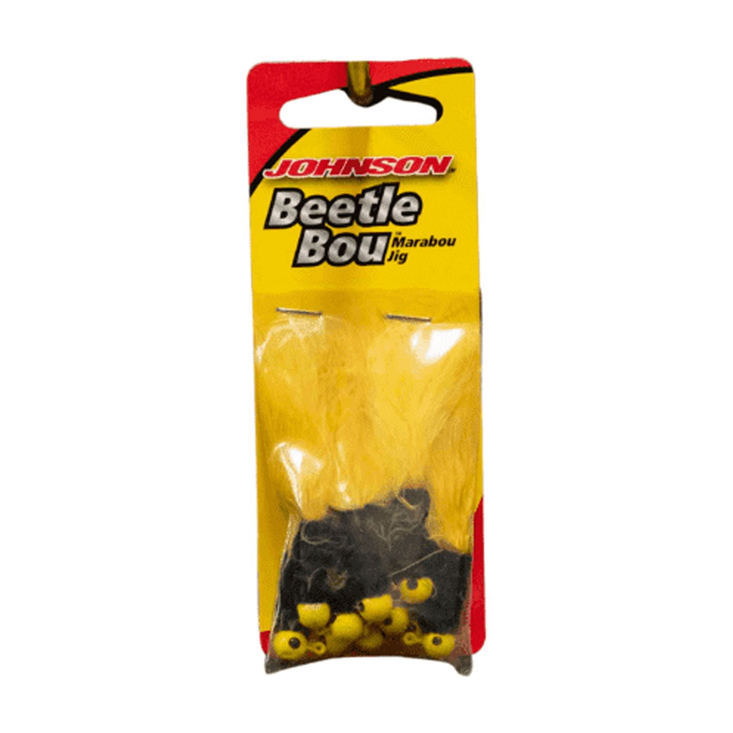 (2 pack) Johnson Beetle Bou Fishing Lure, Yellow/Black/Yellow, 2 in