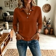 thumbnail image 5 of Dweltoz Golf Polo Shirts for Women Long Sleeve Collared Button Top Stretch Breathable Tennis Shirt Casual Loose Fit Active Wear Fall Lightweight Athletic Tops,Red M, 5 of 6