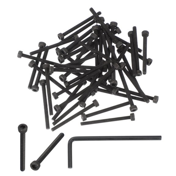 M3 x 35mm Hex Socket Head Screws Cap Bolt, 50 Pack 12.9 Grade Carbon Steel Hexagon Socket Screw  with Hex Wrenches