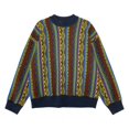 thumbnail image 1 of Pull Rétro Imprimé Coloré pour Hommes Nouveau 2024 Bloc de Couleur Tendance Hip Hop Col Rond Haut Tricoté Décontracté Surdimensionné, 1 of 6