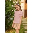 thumbnail image 5 of Arshiner Girls Shirts Summer Cute Classic Puff Short Sleeve Plain Ribbed Knit Crew Neck T-Shirt Tee Tops Blouse Black 9-10 Years 8 Light pink, 5 of 8