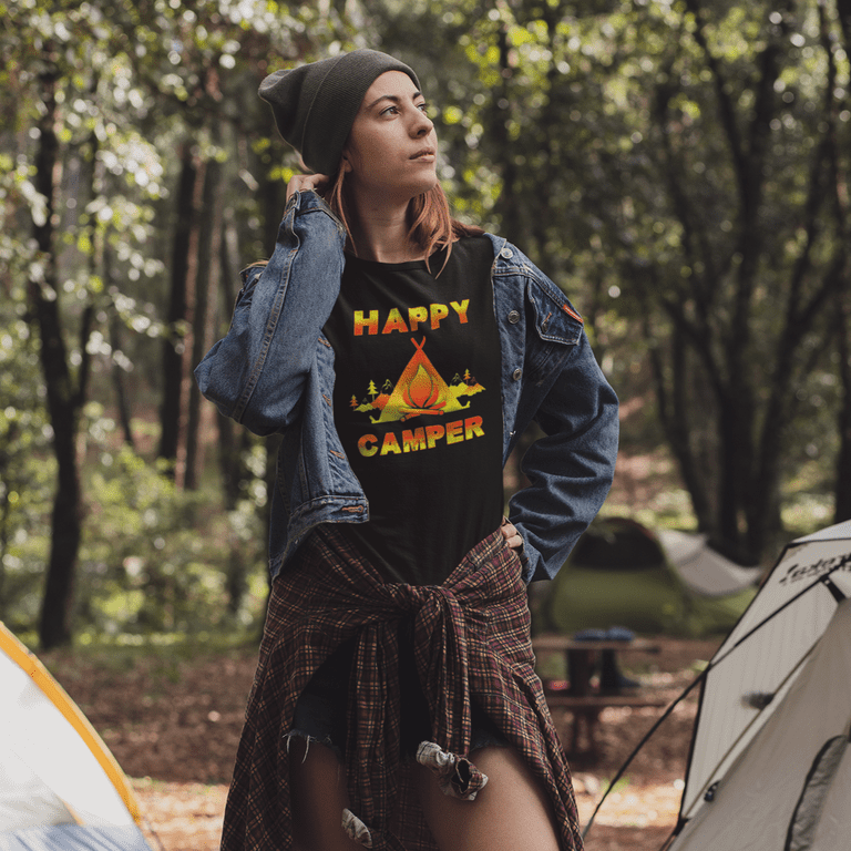 Camping Shirt for Women - Camping Clothes for Women - Happy Camper Camping  Shirts for Women Funny 
