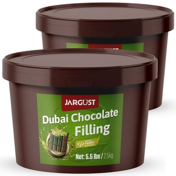 Jargust Bulk Dubai Chocolate Bar Filling, Dubai Chocolate Bar Kit Mixture, 5.5 lb (2.5 kg), 2 Packs