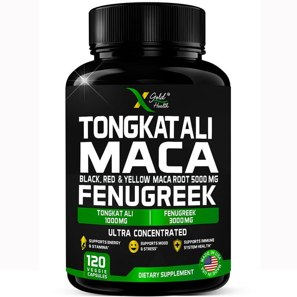 Tongkat Ali 1000mg + Maca Root 5000mg + Fenugreek 3000mg Supplement
