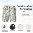thumbnail image 6 of Picia Wisteria Flower pattern Mens Swim Trunks with Compression Liner Stretch Beach Shorts Quick Dry with Zipper Pockets No-Chafing Board Shorts-Medium, 6 of 9
