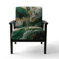 thumbnail image 4 of Designart « Magie Liquide en Vert et Or I » Fauteuil d'Appoint Rembourré Abstrait Vert - Fauteuil Moderne pour Chambre, 4 of 7