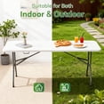 thumbnail image 6 of BORGEBY 6 Ft Folding Table, Portable Plastic Table with Handle for Indoor, Outdoor, Party, Dining, Wedding, Events, Camping（White）, 6 of 8