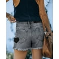 thumbnail image 4 of ONLYSHE Blue Women Distressed Denim Shorts Junior Shorts High Waist Zipper L, 4 of 6