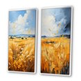 thumbnail image 3 of Designart "Gold and Sky Yellow Blue Prairies III" Prairies Framed Wall Art Set Of 2 - Gold Landscapes Framed Wall Art Set Of 2, 3 of 7