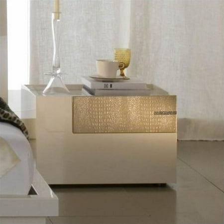 Rossetto Diamond Right Night Stand in Ivory