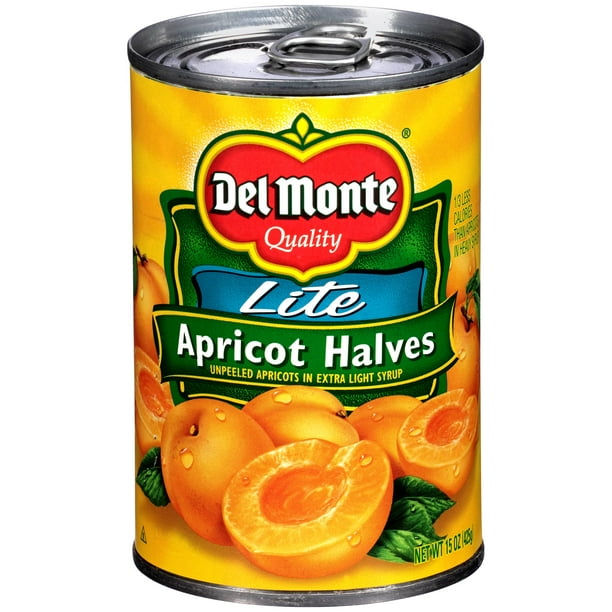 Del Monte Unpeeled Apricot Halves, Canned, Extra Light Syrup, 15 oz