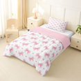 thumbnail image 2 of Erosebridal Pink Princess Bow Twin Comforter Sets for Girls, Cute Love Heart Bedding Set, Pink Reversible, 2-Piece, 2 of 6