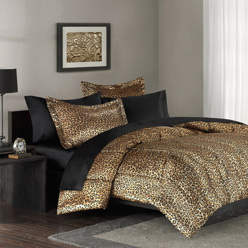 Mainstays Leopard Print Bedding Comforter Mini Set - Walmart.com.