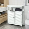 thumbnail image 2 of Costway Bathroom Storage Wood Floor Cabinet with Double Shutter Door White, 2 of 12
