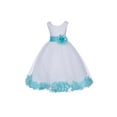 thumbnail image 2 of Ekidsbridal Girl Formal Flower Girl Dress - White Floral Rose Petals Dress with Tiebow 302T-A (Size: S-16), 2 of 3