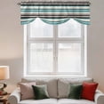 thumbnail image 3 of Tie Up Valances for Windows, Green Black Grey Striped Adjustable Valance Curtains Window Treatment for Living Room/Bedroom, Farmhouse Vintage Stripe Rod Pocket Kitchen Curtains & Drapes 42x12 Inch, 3 of 9
