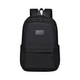 thumbnail image 2 of Back-to-School Minimalist Canvas Backpack, Large Capacity Student Daypack with Laptop Sleeve & Side Pockets, Lightweight Travel Rucksack for College & Commute, 18" x 12.6" Black, 2 of 9