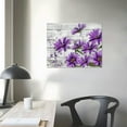 thumbnail image 4 of JEUXUS Vintage Style Purple Daisy Flower With Wood Grain Wall Art Flower Picture Canvas Posters Print Modern Floral Artwork Framed For Living Room Bathroom Bedroom Wall Painting Home Decor, 4 of 6