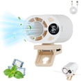 thumbnail image 1 of Usb Rechargeable Portable Silent Mini Bladeless Fan Clip On Wearable Personal Fan 199 Speed Adjustable Mini Hands Free Fan Led Digital Display Brushless Motor Type-C Charging, 1 of 8