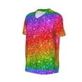 thumbnail image 6 of Fotbe Colorful Glitter Baseball Jersey Shirt for Men and Women, Casual Short Sleeves Button Down T-Shirt-Small, 6 of 9