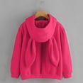 thumbnail image 4 of Womens Cute Rabbit Ear Hoodies Loose Fit Warm Hooded Pullover Casual Long Sleeve Fall Winter Sweatshirts for Lounge, 4 of 4