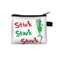 thumbnail image 1 of Christmas Grinch Gift Bag Grinch Christmas Decorations Grinch Christmas Bags Christmas Children's Wallet Printed Polyester Card Bag Coin Key Storage Bag, 1 of 2