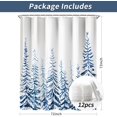 thumbnail image 5 of Christmas Shower Curtain, Farmhouse Rustic Modern Snow Landscape Bathroom Decor Shower Curtain Set, Water Repellent Cloth with Hooks 72X72 Inch, 5 of 5