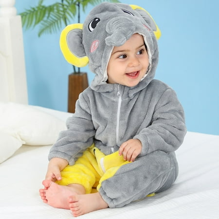 

Jacenvly Baby Christmas Jumpsuit Clearance Skin-Friendly Baby Romper Winter New Style Young Children with Clothes Soft Warm Pajamas Children S Holiday Birthday Gift/Role Play Children Yellow