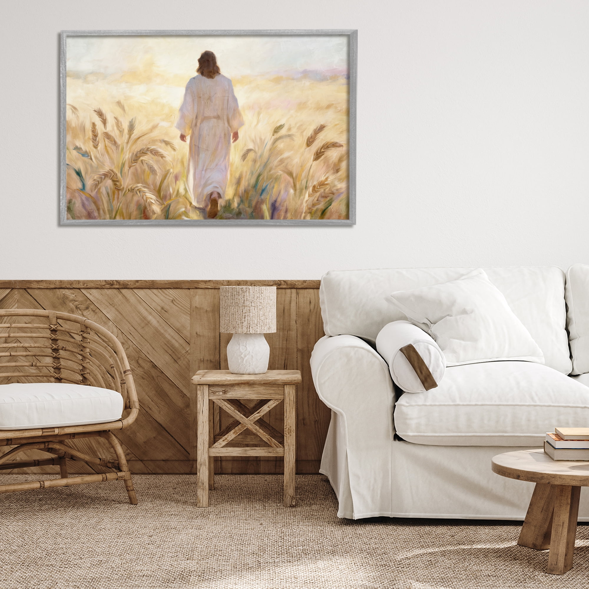Stupell Industries In His Steps Walking Faithfully Gray Framed Giclee Art, design by Kim Allen